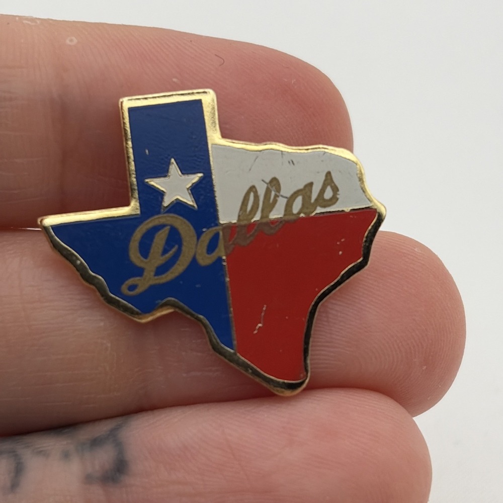 Dallas Texas State Flag Outline Lapel Hat Pin